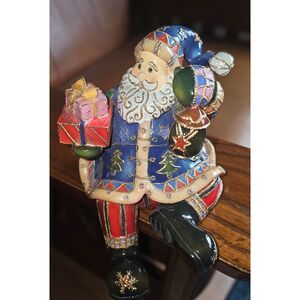 VTG 2000s Santa Clause Shelf Sitter Old World Christmas Fireplace Mantel‎ Decor